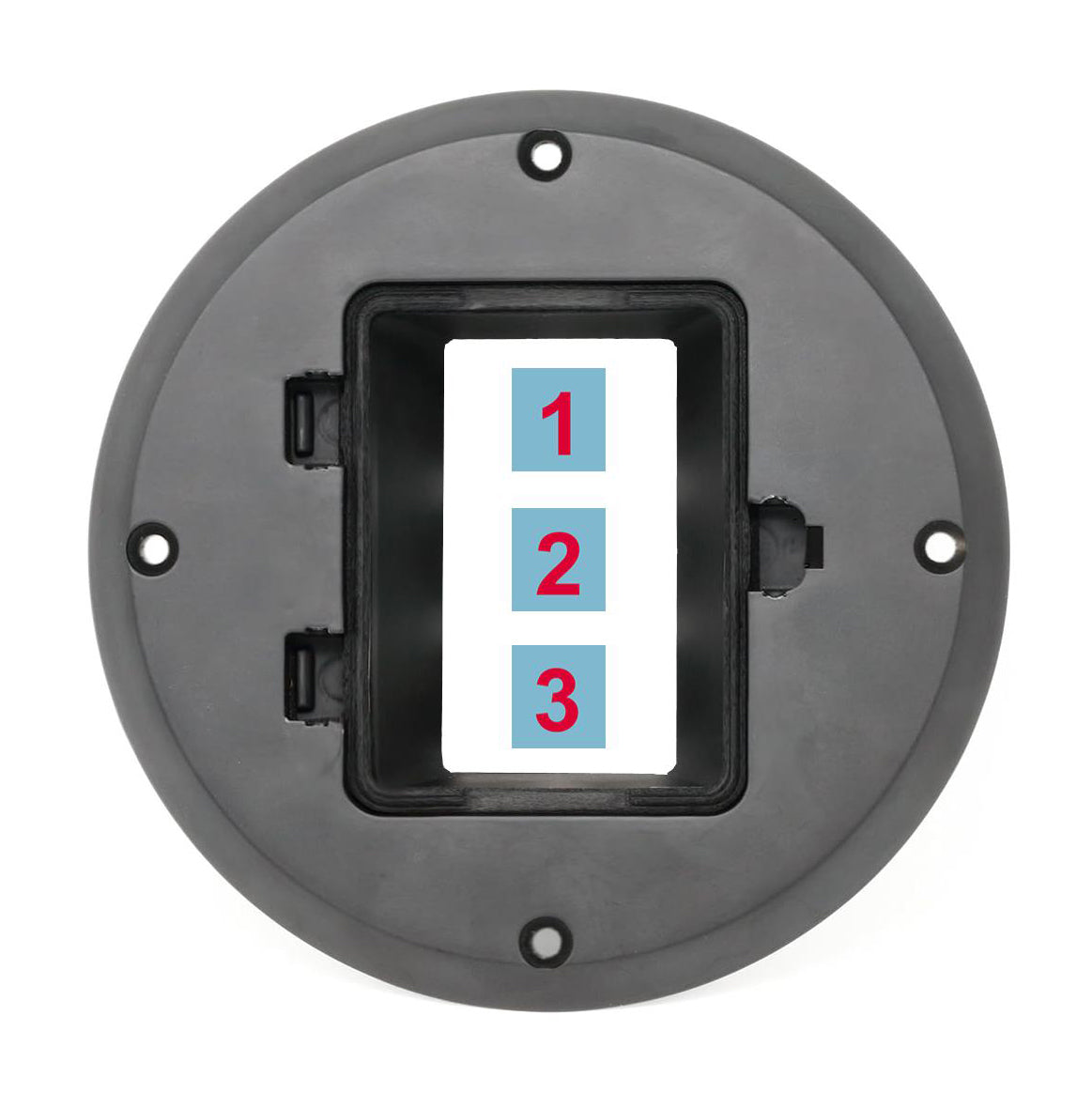 RiteAV Custom 3 Port Wall Plate Floor Box   - Floor Box [Black]