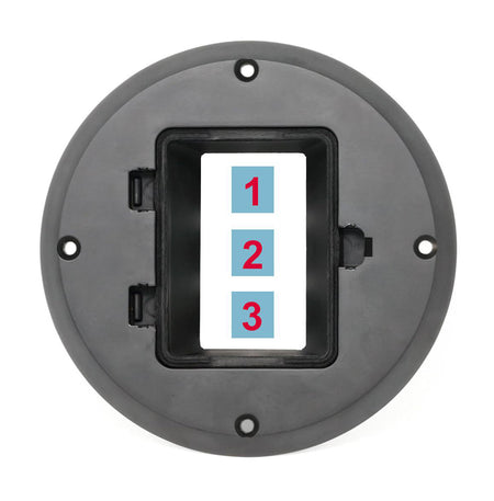 RiteAV Custom 3 Port Wall Plate Floor Box   - Floor Box [Black]