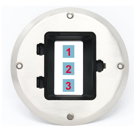RiteAV Custom 3 Port Wall Plate Floor Box   - Floor Box [Stainless Steel]