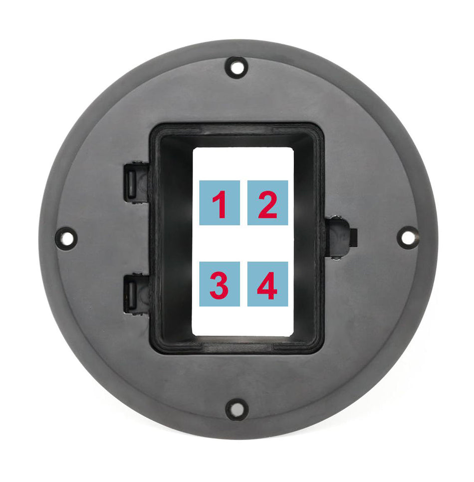 RiteAV Custom 4 Port Wall Plate Floor Box - Floor Box [Black]