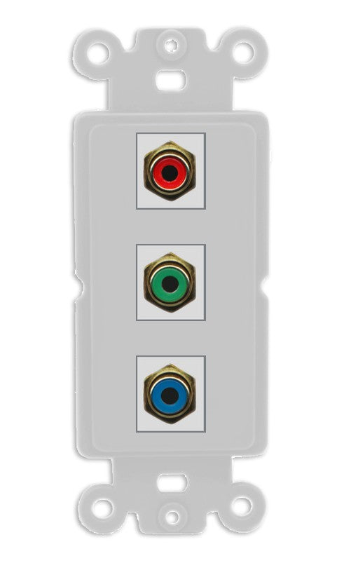 RiteAV 3 x RCA Red-Green-Blue Component Wall Plate - Rocker [Gray/Gray]