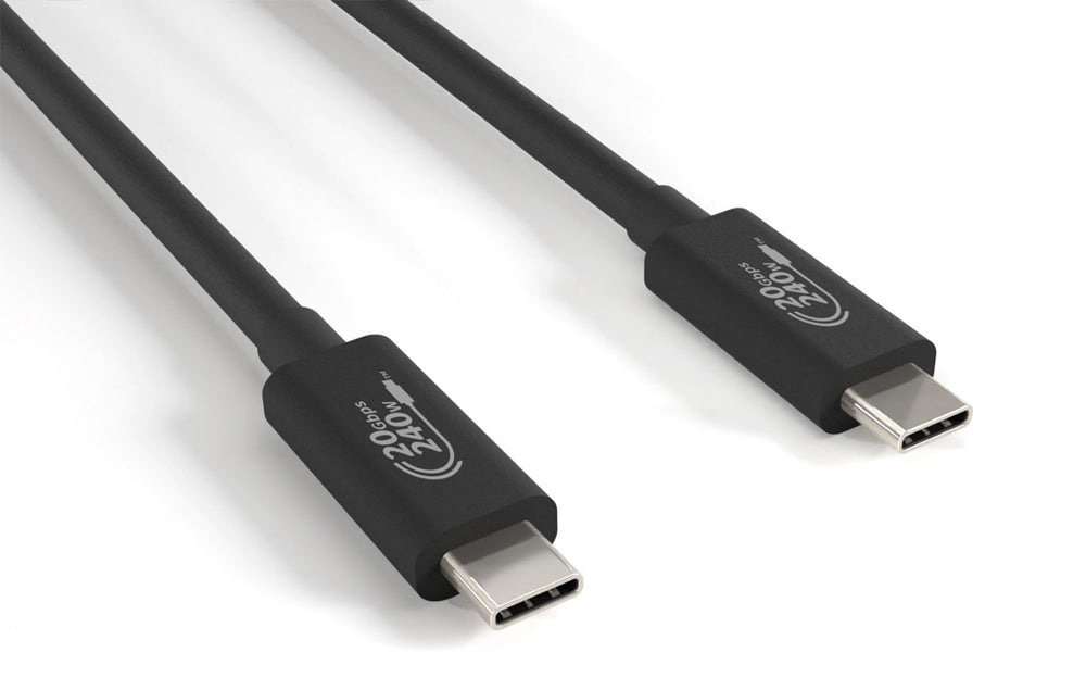 RiteAV USB 4.0 Gen2X2 Type C 40Gbps/240w Male/Male Cable, Black 1M (3.2ft) [2 PACK]