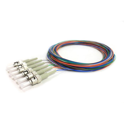 RiteAV 6 Strand Fiber Pigtail, OM1 - 62.5/125, Multmode Beige Boot ST/PC connectors, 3 meter