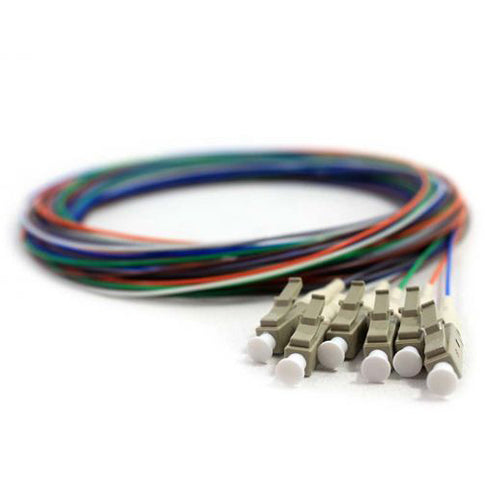 RiteAV 6 Strand Fiber Pigtail, OM1 - 62.5/125, Multmode Beige Boot LC/PC connectors, 3 meter