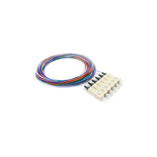 RiteAV 6 Strand Fiber Pigtail, OM2 - 50/125, Multmode Black Boot SC/PC connectors, 3 meter