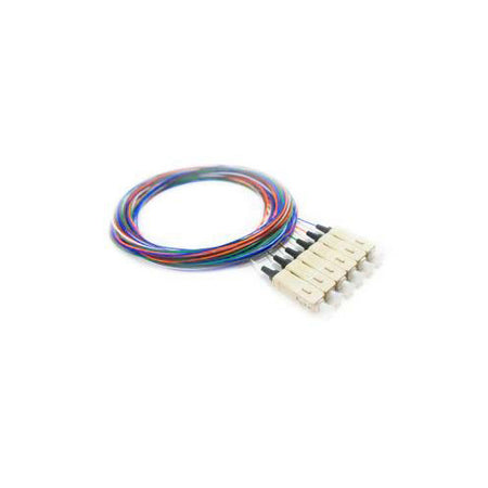 RiteAV 6 Strand Fiber Pigtail, OM2 - 50/125, Multmode Black Boot SC/PC connectors, 3 meter