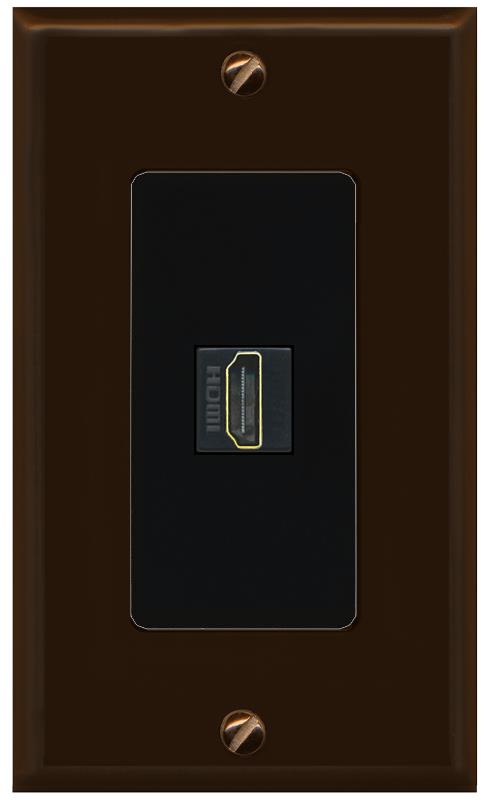 RiteAV HDMI Wall Plate 1 Port - 1 Gang [Brown/Black]