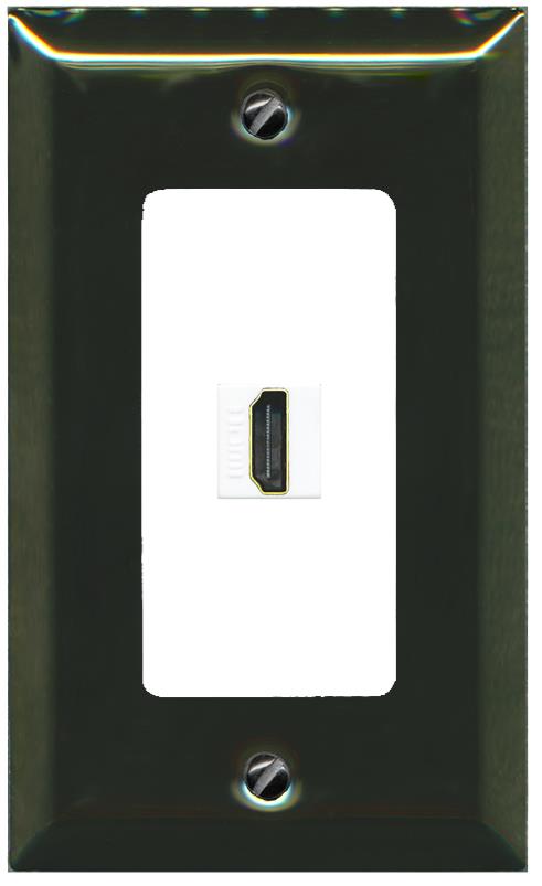 RiteAV HDMI Wall Plate 1 Port - 1 Gang [Brass/White]