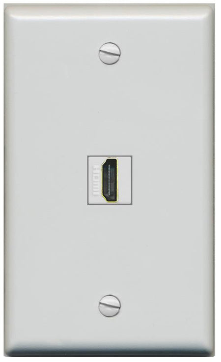RiteAV HDMI Wall Plate 1 Port - Flat [Gray/Gray]