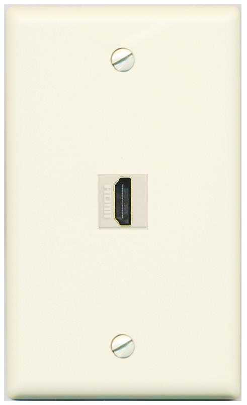 RiteAV HDMI Wall Plate 1 Port - Flat [Light-Almond]