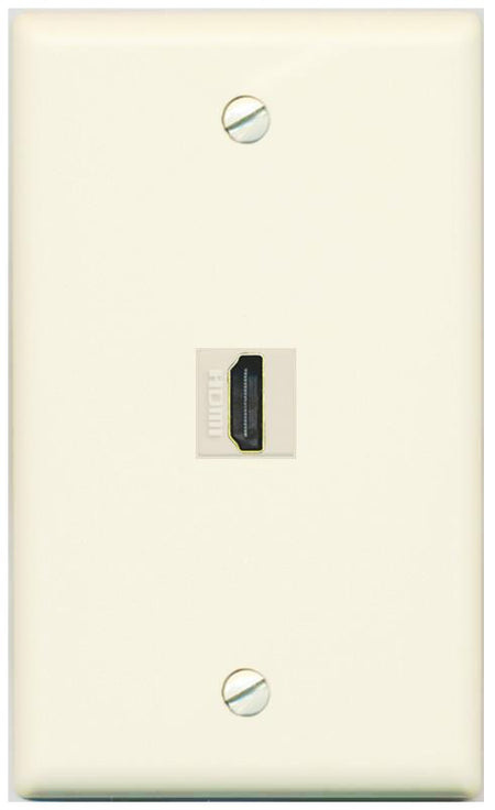 RiteAV HDMI Wall Plate 1 Port - Flat [Light-Almond]