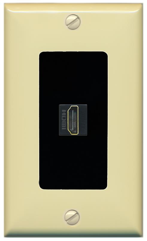 RiteAV HDMI Wall Plate 1 Port - 1 Gang [Ivory/Black]