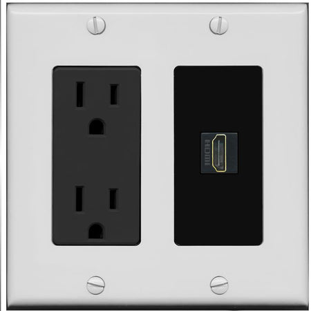 RiteAV HDMI Wall Plate 1 Port - Outlet [Gray/Black]