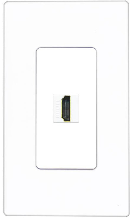 RiteAV HDMI Wall Plate 1 Port - 1 Gang [Screwless White]