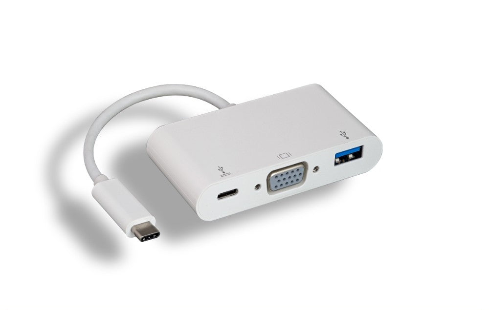 RiteAV USB 3.1 Type C Male to USB 3.0 A Female / VGA Female / Type C Female Charging Adapter [5 PACK]