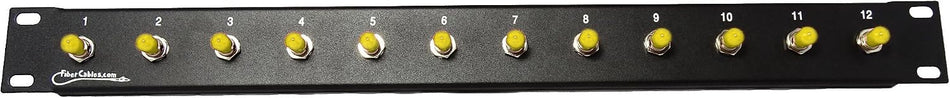 RiteAV - 12 Port ST Fiber Optic Cable Distribution Patch Panel (Loaded 1u) 19" with ST Female/Female (Singlemode)