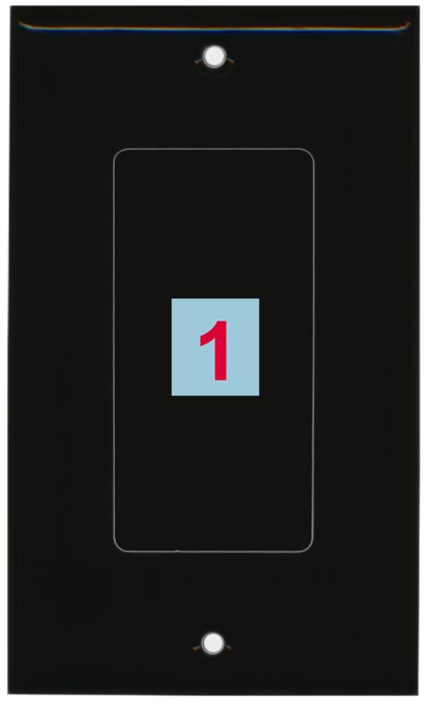 1 Port Custom Keystone Wall Plate DecorZ Black