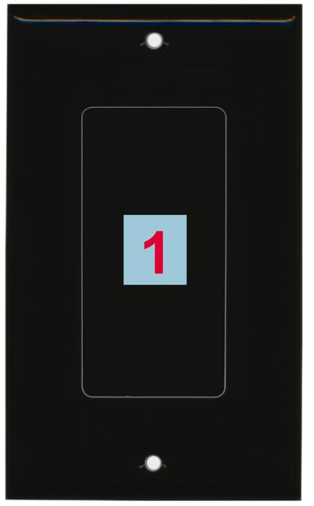 1 Port Custom Keystone Wall Plate DecorZ Black