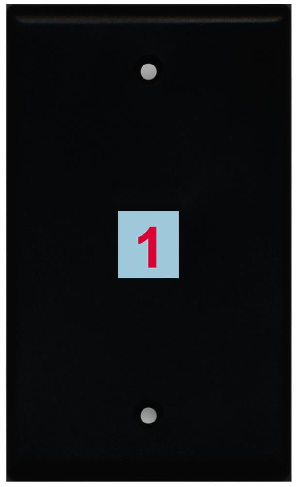 1 Port Custom Keystone Wall Plate Solid Black