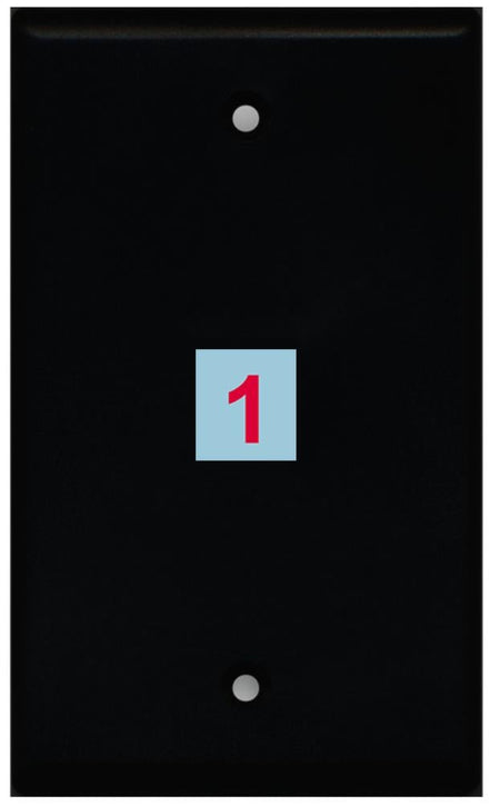 1 Port Custom Keystone Wall Plate Solid Black