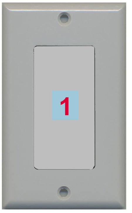 1 Port Custom Keystone Wall Plate DecorZ Gray w/White Jacks