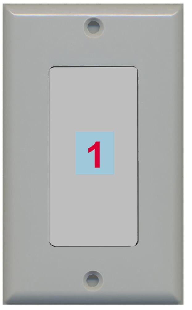 1 Port Custom Keystone Wall Plate DecorZ Gray w/White Jacks