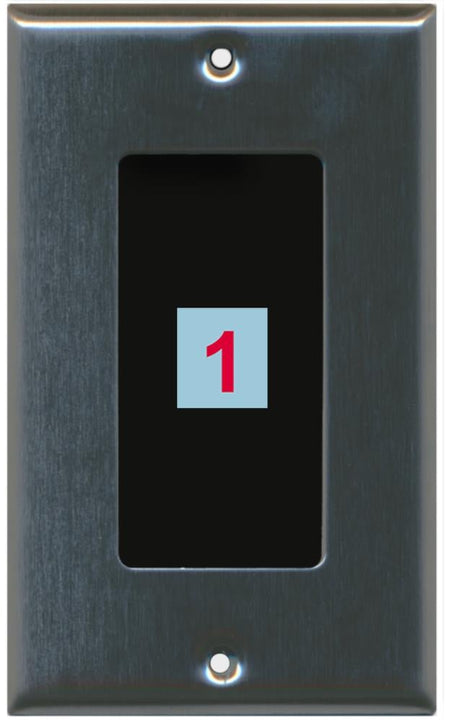 1 Port Custom Keystone Wall Plate Stainless Steel - Inner Black