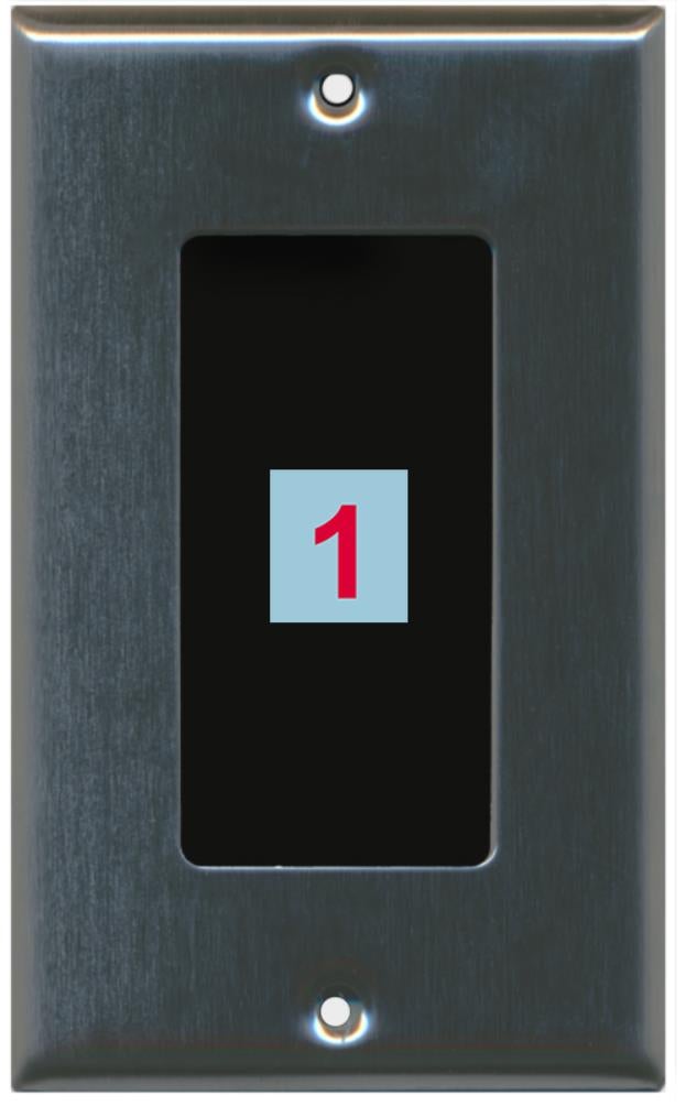 1 Port Custom Keystone Wall Plate Stainless Steel - Inner Black