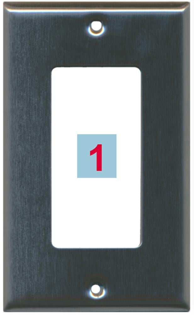 1 Port Custom Keystone Wall Plate Stainless Steel - Inner White