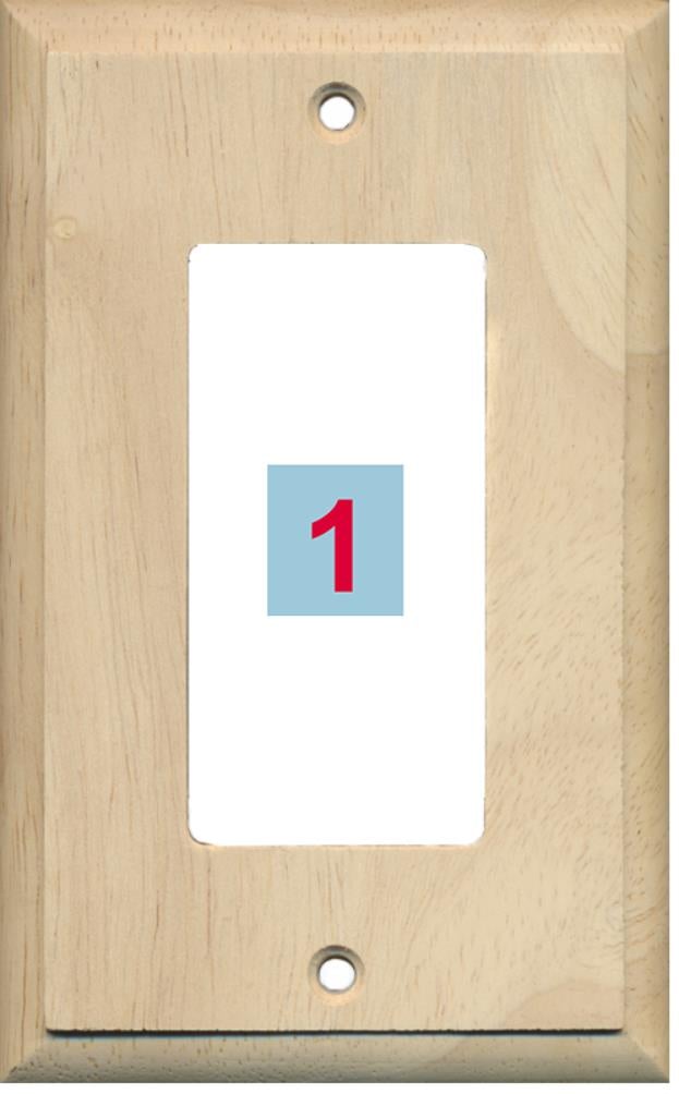1 Port Custom Keystone Wall Plate Unfinished Wood - Inner White