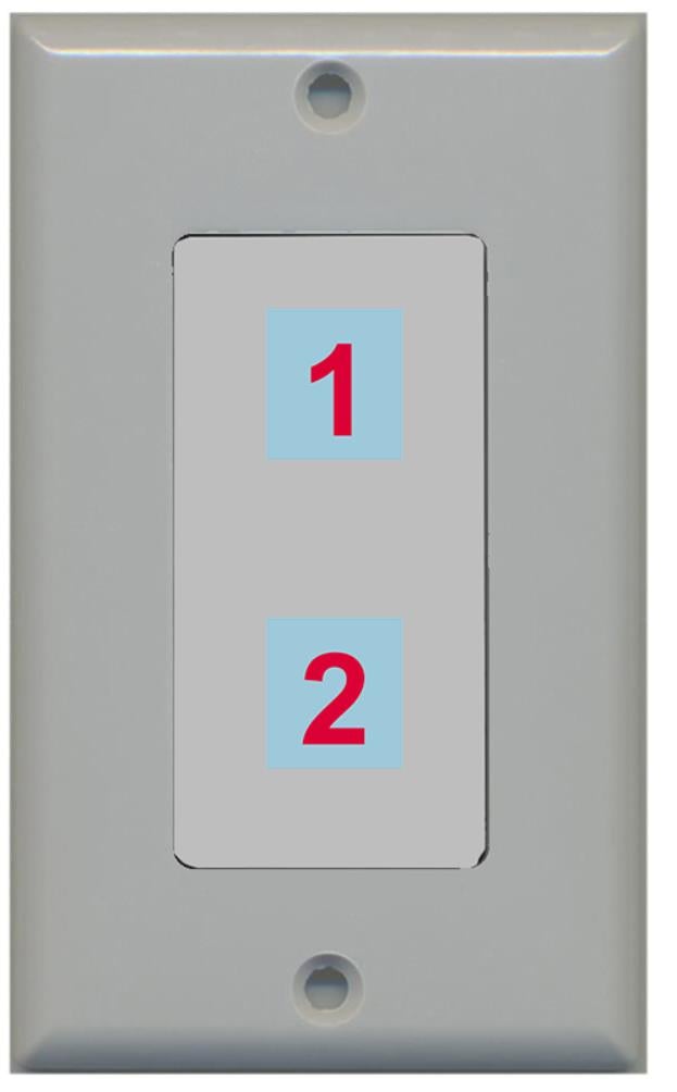2 Port Custom Keystone Wall Plate DecorZ Gray w/White Jacks