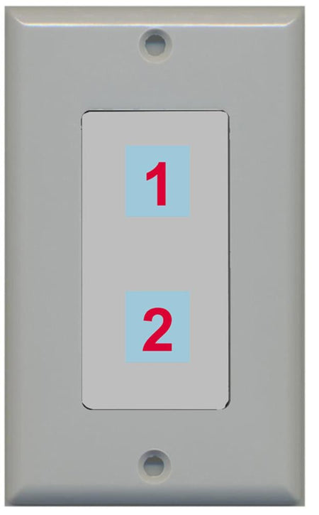 2 Port Custom Keystone Wall Plate DecorZ Gray w/White Jacks