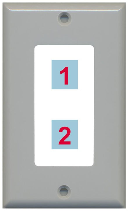 2 Port Custom Keystone Wall Plate Gray - Inner White