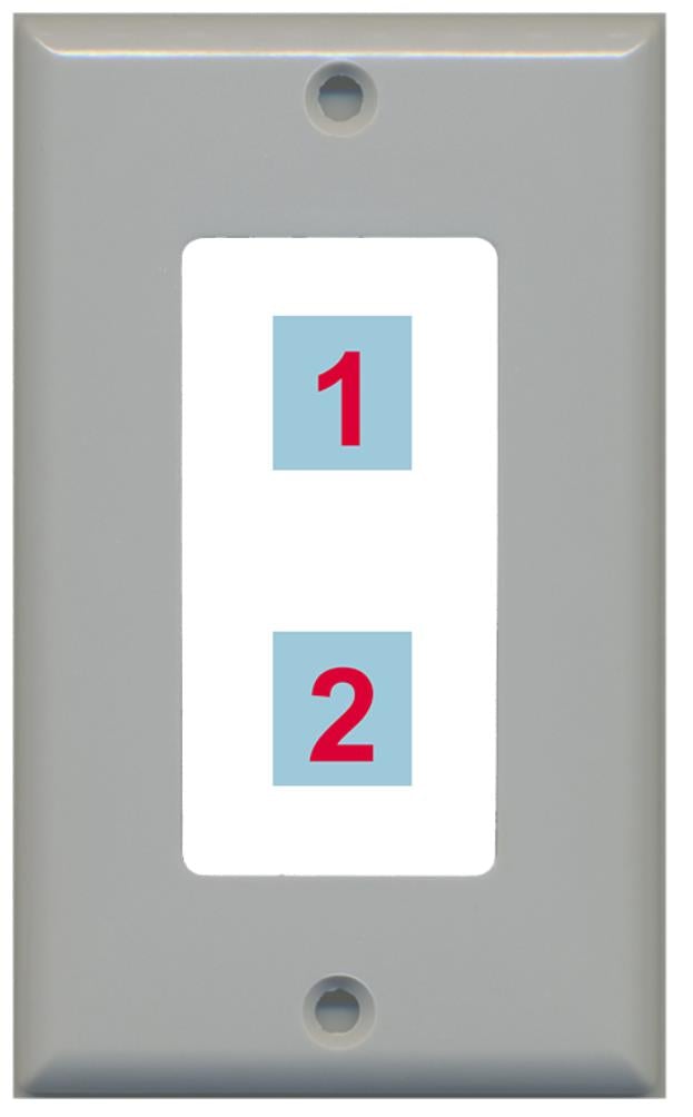 2 Port Custom Keystone Wall Plate Gray - Inner White