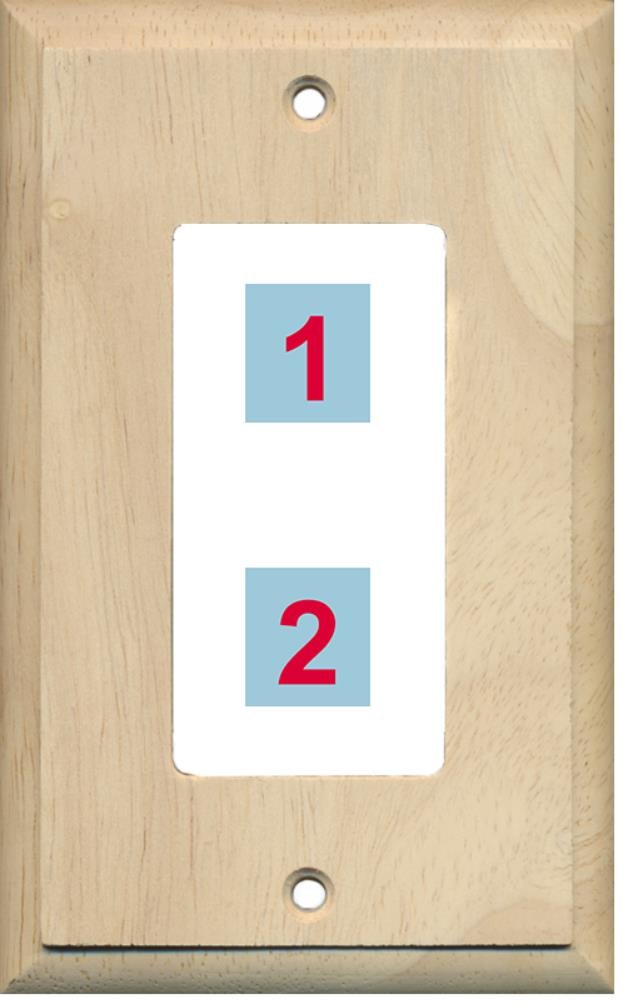 2 Port Custom Keystone Wall Plate Unfinished Wood - Inner White