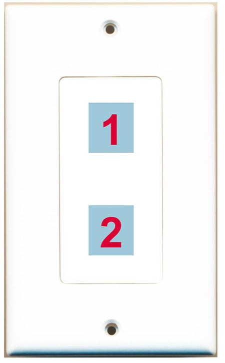 2 Port Custom Keystone Wall Plate DecorZ White