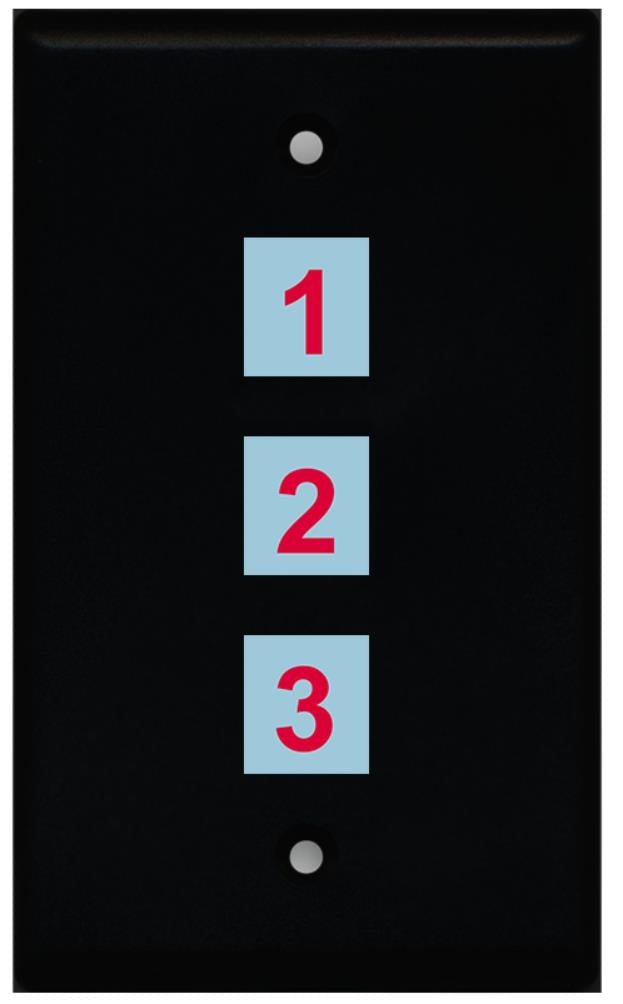 3 Port Custom Keystone Wall Plate Solid Black
