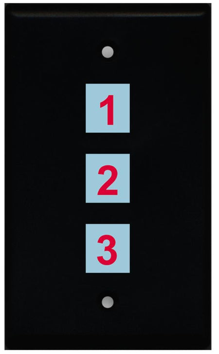 3 Port Custom Keystone Wall Plate Solid Black