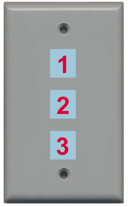 3 Port Custom Keystone Wall Plate Gray Solid w/White Jacks