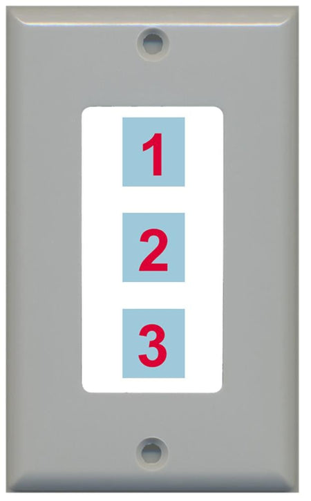 3 Port Custom Keystone Wall Plate Gray - Inner White