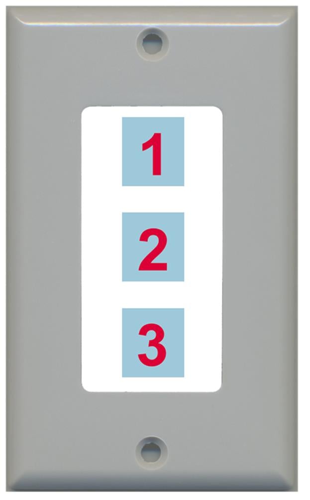3 Port Custom Keystone Wall Plate Gray - Inner White