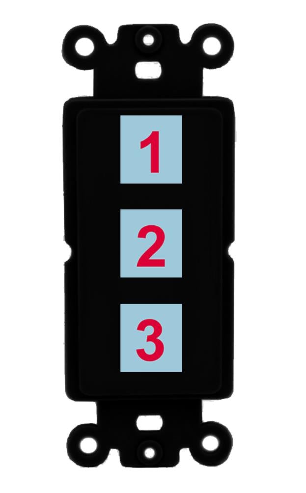 3 Port Custom Keystone Wall Plate DecorZ Rocker Black