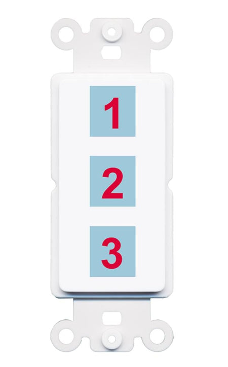 3 Port Custom Keystone Wall Plate DecorZ Rocker White