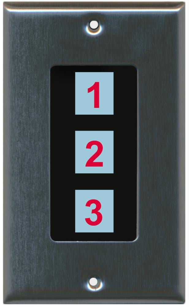 3 Port Custom Keystone Wall Plate Stainless Steel - Inner Black