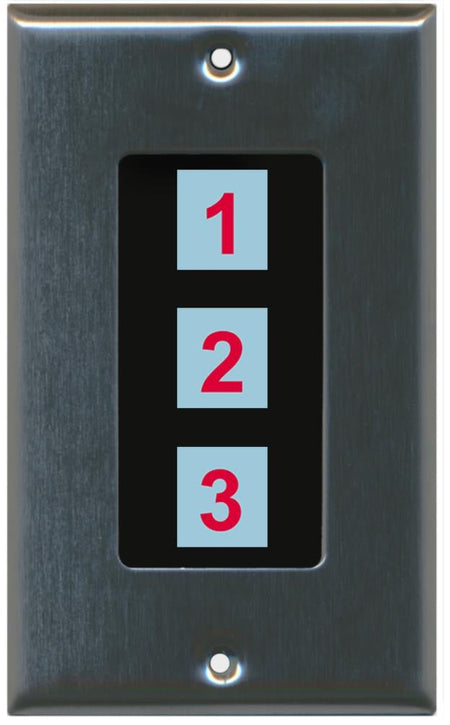 3 Port Custom Keystone Wall Plate Stainless Steel - Inner Black