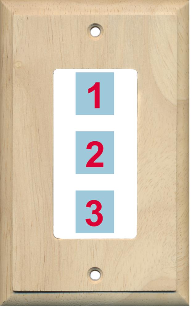 3 Port Custom Keystone Wall Plate Unfinished Wood - Inner White