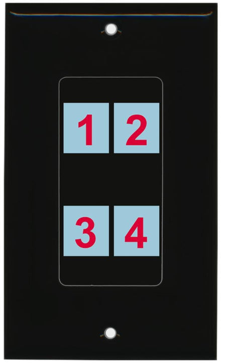 4 Port Custom Keystone Wall Plate DecorZ Black