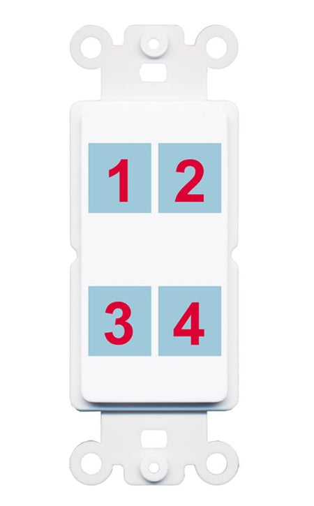 4 Port Custom Keystone Wall Plate DecorZ Rocker White