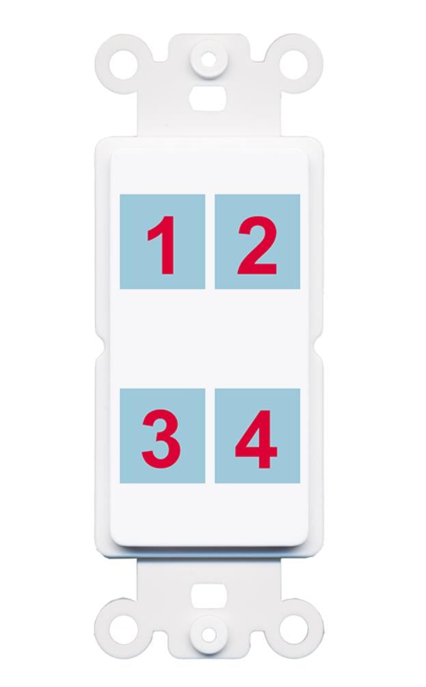 4 Port Custom Keystone Wall Plate DecorZ Rocker White