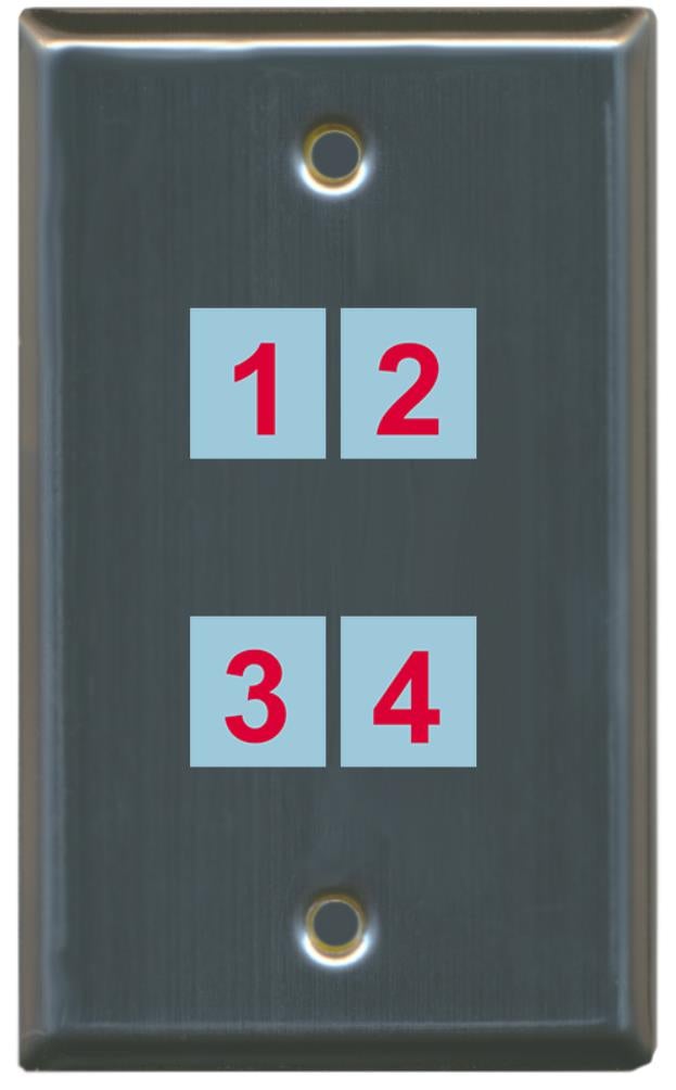 4 Port Custom Keystone Wall Plate Stainless Steel